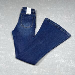 A Loves A Jeans Womens Size 25 Blue High Rise Extreme Flared Denim Jeans Pockets